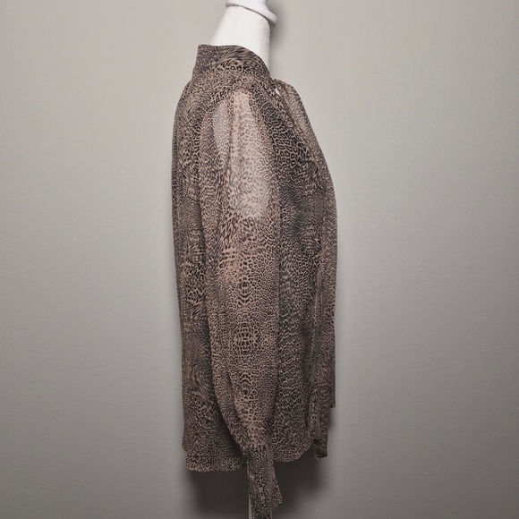 Ramy Brook Luxury Designer 100% Silk Leopard Neck Tie Scarf Top S MSRP $425 - Picture 3 of 13